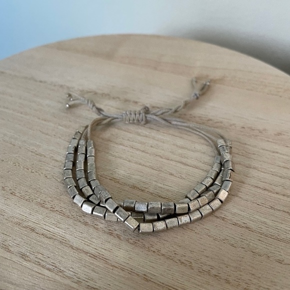 Heavy Vintage Metal Beaded Rope Twist Friendship Bracelet - Picture 1 of 1